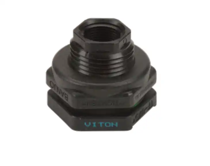 3/4" Poly Bulkhead Tank Fitting with FKM Gasket