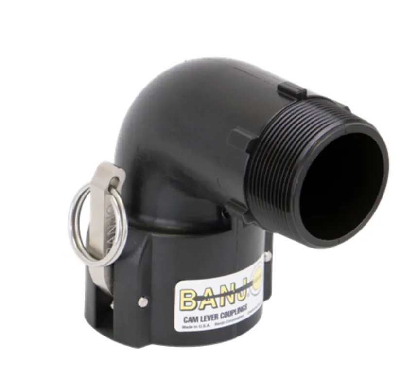 2" 90° Female Coupler x 2" Male Thread Poly Cam Lever