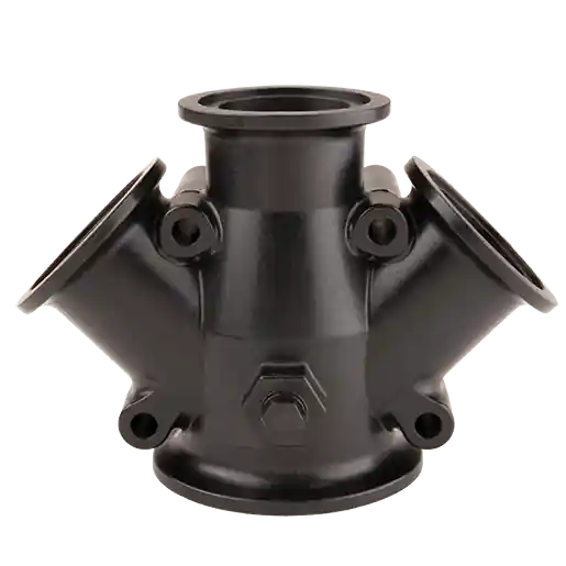 3" X 2" Full Port Flanged Y Cross With ¼" GaugePort