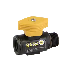 3/8" Female x 1/2" Male NPT Poly Micro Locking Valve