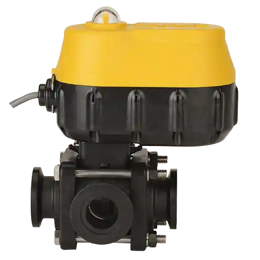 Banjo MEVX100SL 1" 3-Way Side Load Manifold Flange 12V Electric Ball Valve