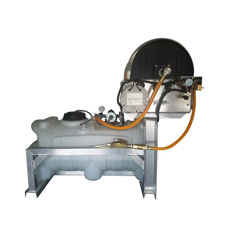 Kings Sprayers 25 Gallon Skid Sprayer w/ 3.5 GPM 12V Electric Pump & Electric Hose Reel with 300‘ of 3/8" ID Hose