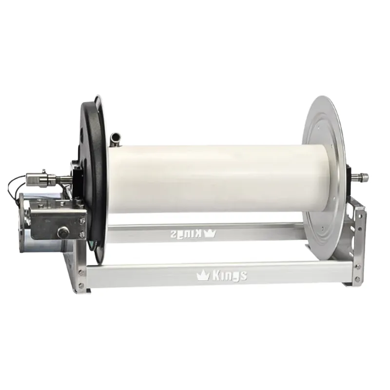 KR1A22E Kings 22" Aluminum Electric Hose Reel with Stainless Steel Manifold