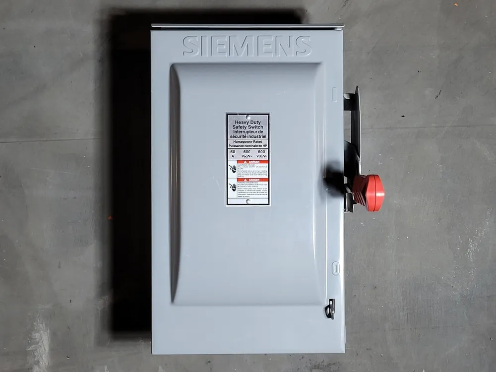 60 Amp, 3 Pole, 600 volts Heavy Duty Safety Switch HFC362R, Non-Fused