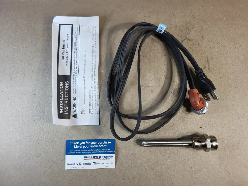 Oil Pan Heater Element 150W 120V, 22mm x 1.5 Thread, 8602859