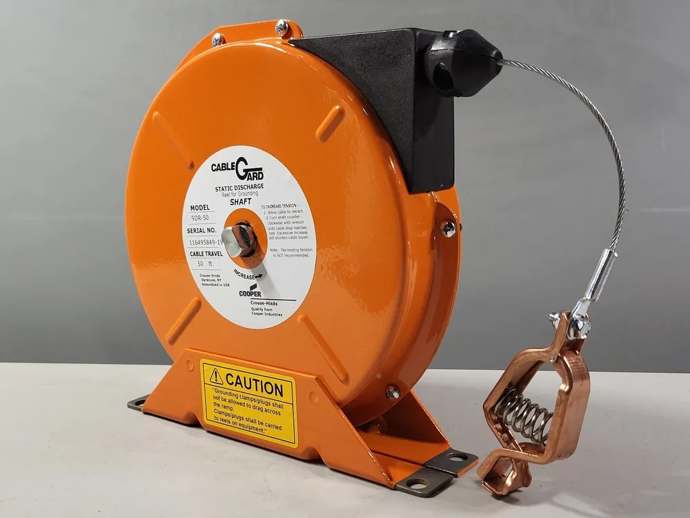 Static Discharge Reel w/ Steel Aircraft Cable SDR50