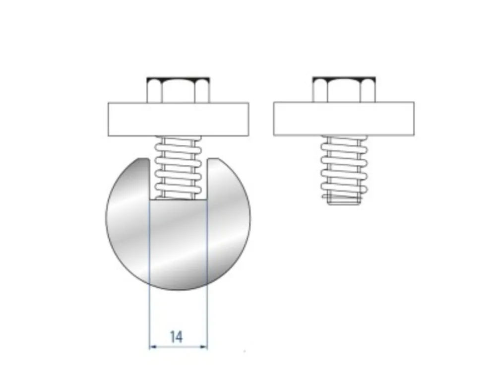 Part No. 4274 Spring + Screw + Plate for Radius Element Bar
