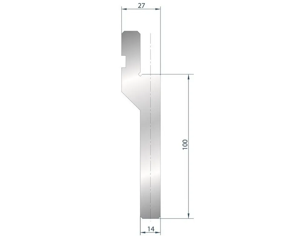 Part No. 1096 @ 835mm Amada European Style Round Element Holder H87 - Straight