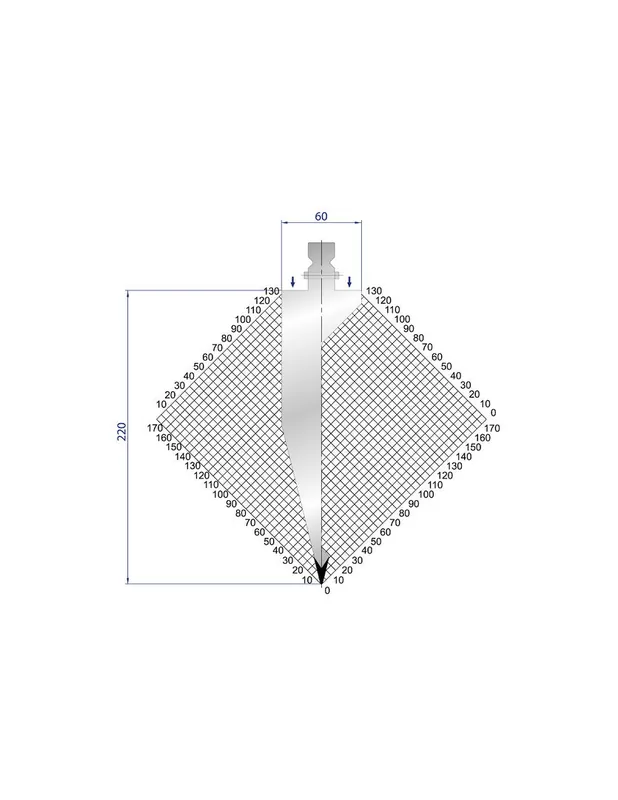 Part No. 1302 @ 300mm 28 Degree Punch