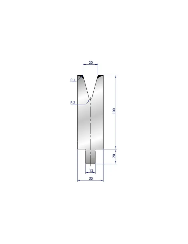 Part No. 3211 @ 45mm 30 Degree Single V Die