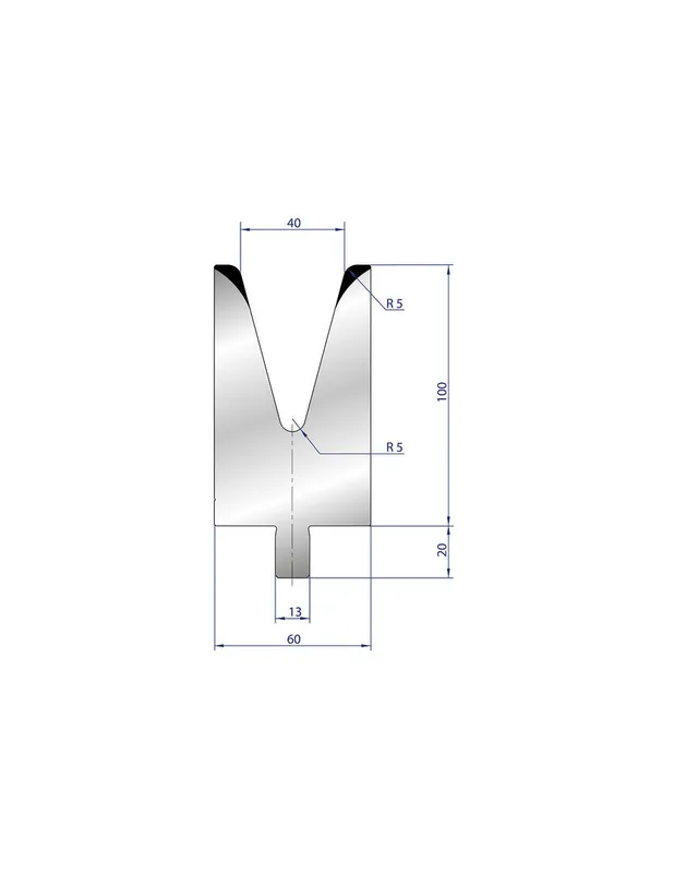 Part No. 3214 @ 500mm 30 Degree Single V Die
