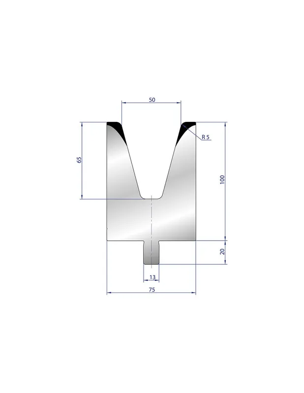 Part No. 3235 @ 40mm 30 Degree Single V Die