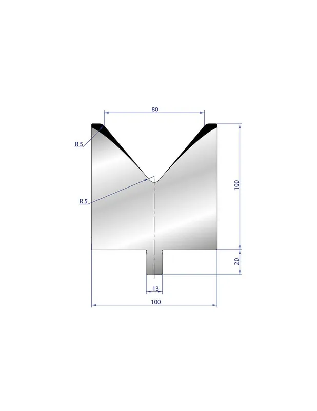 Part No. 3221 @ 300mm 80 Degree Single V Die