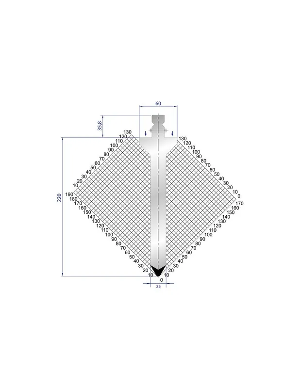 Part No. 1303 @ 100mm 60 Degree Punch