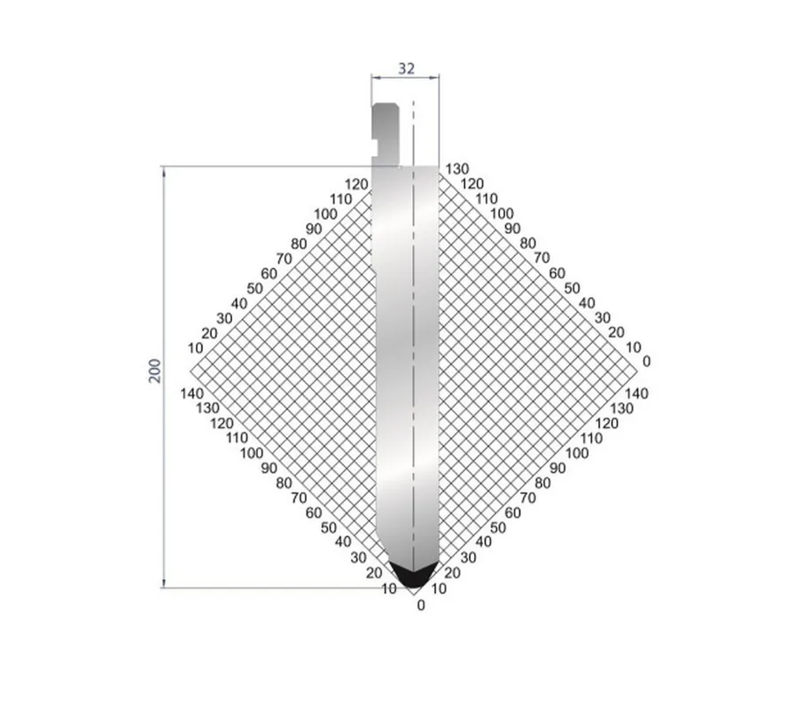 Part No. 1293 @ 835mm 60 Degree Thick Material Punch