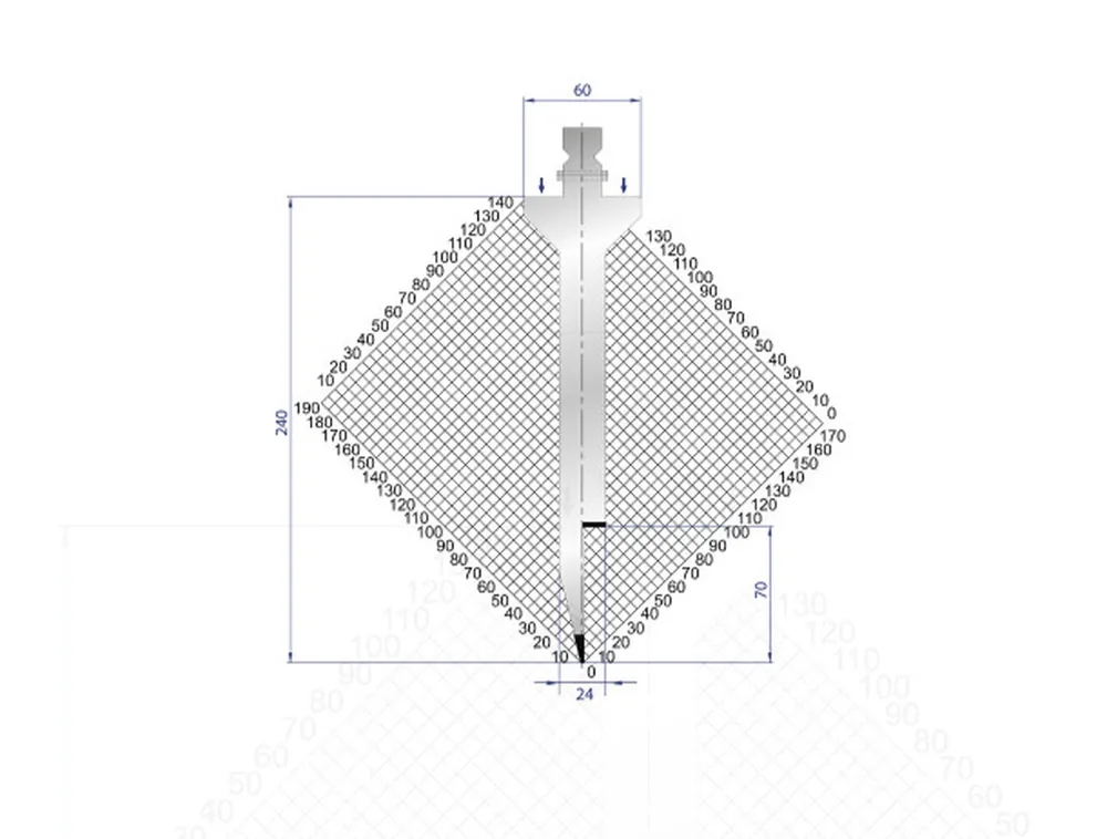 Part No. 1295 @ 45mm 28 Degree Hemming Die Straight Punch