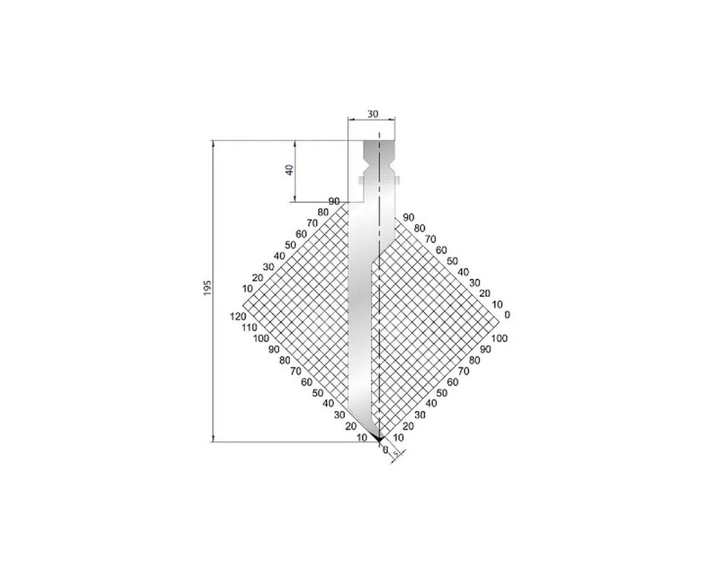 Part No. 1234 @ 100mm 86 Degree Sash Punch