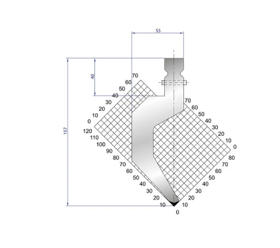 Part No. 1314 @ 100mm 86 Degree Gooseneck Punch