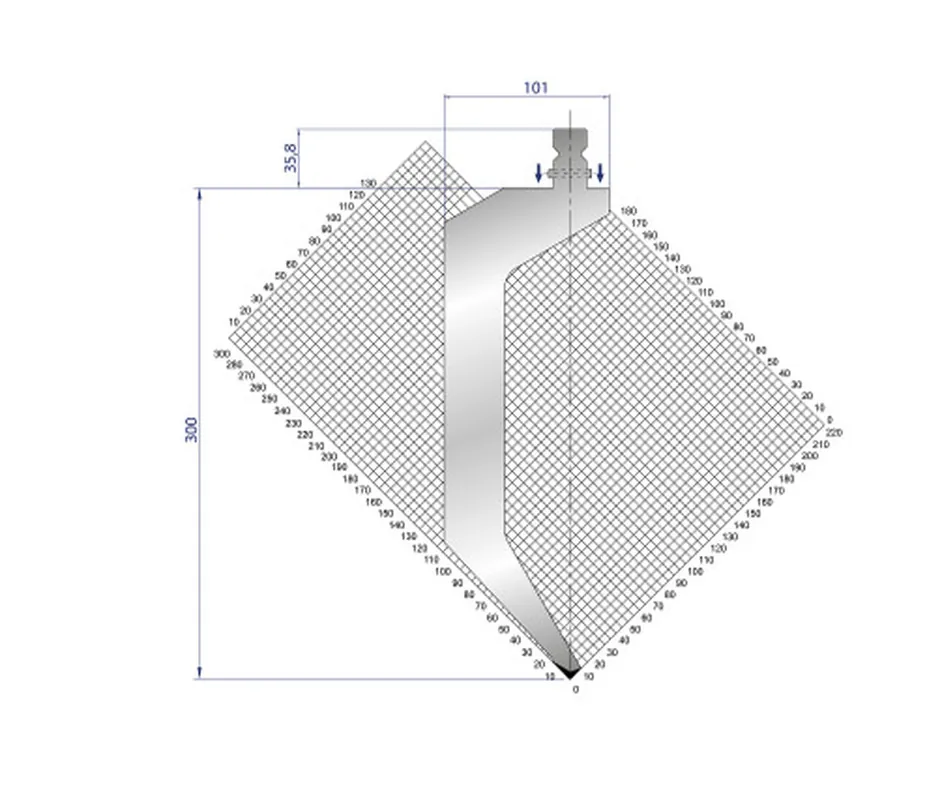 Part No. 1315 @ 550mm 86 Degree Gooseneck Punch (Segmented)