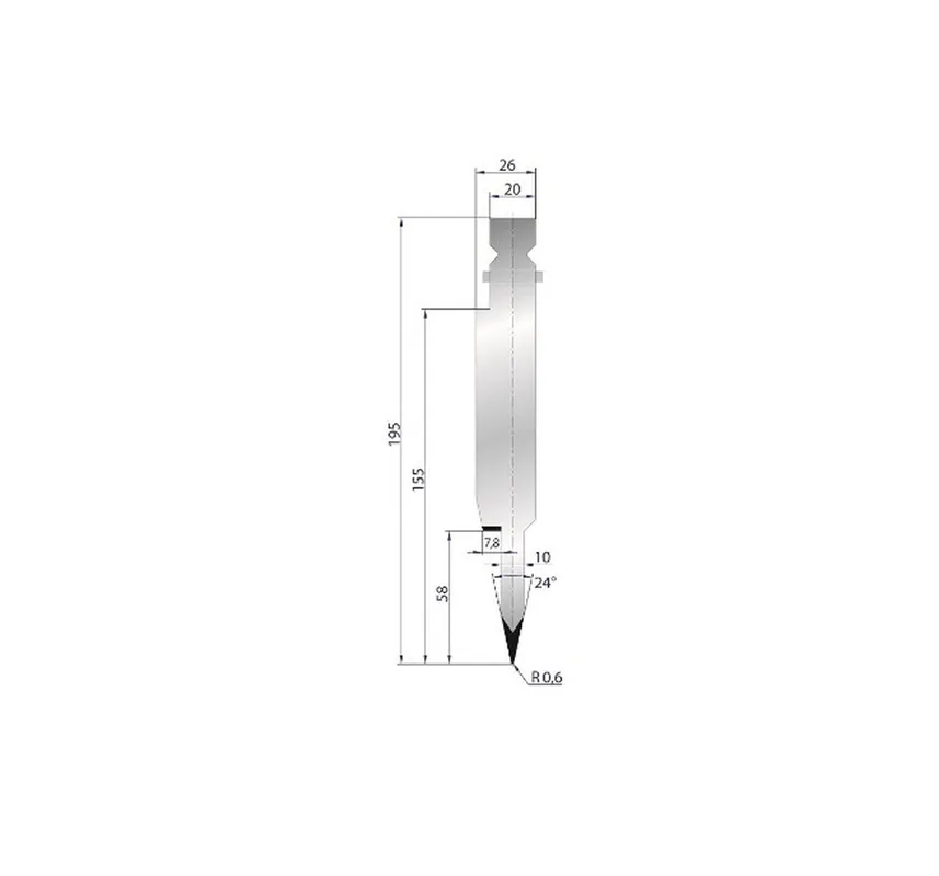 Part No. 1250 @ 550mm 24 Degree 10mm Flattening Blade (Segmented)