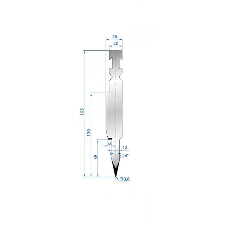 Part No. 1254 @ 100mm 24 Degree 12mm Flattening Blade