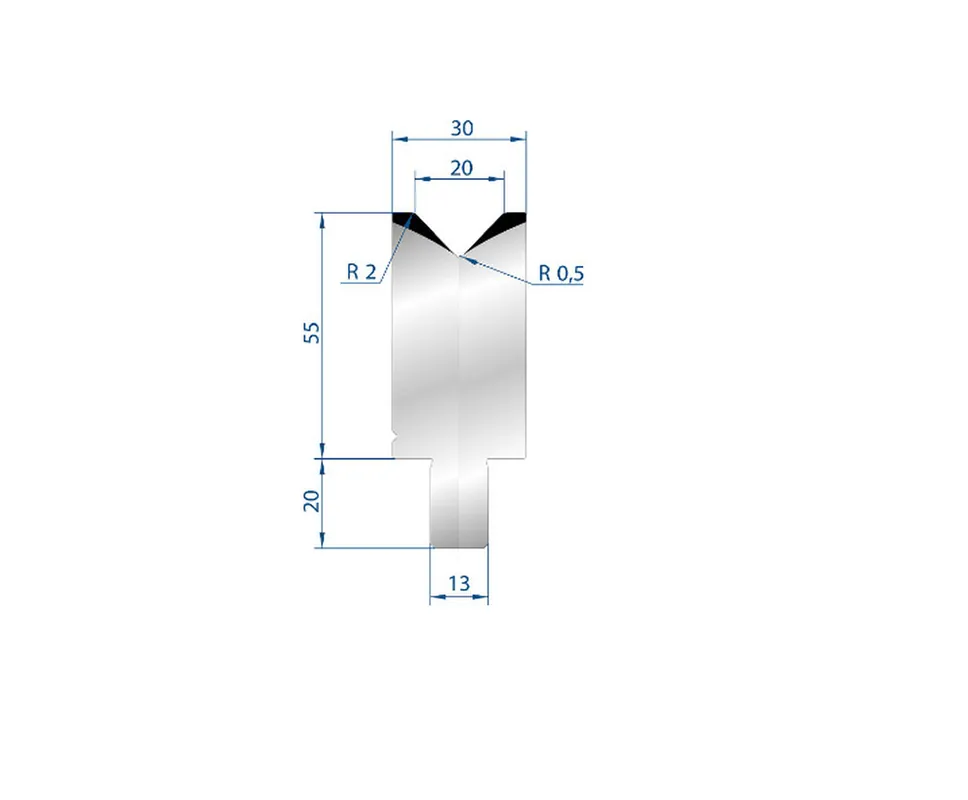 Part No. 3109 @ 100mm 88 Degree Single V Die