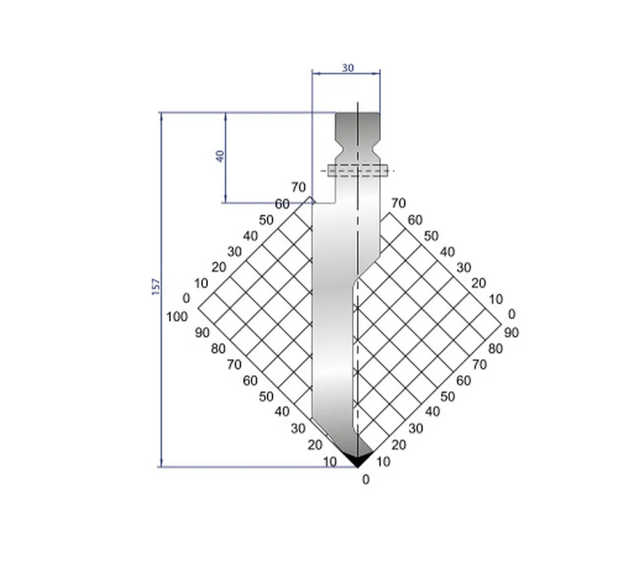 Part No. 1317 @ 200mm 86 Degree Sash Punch
