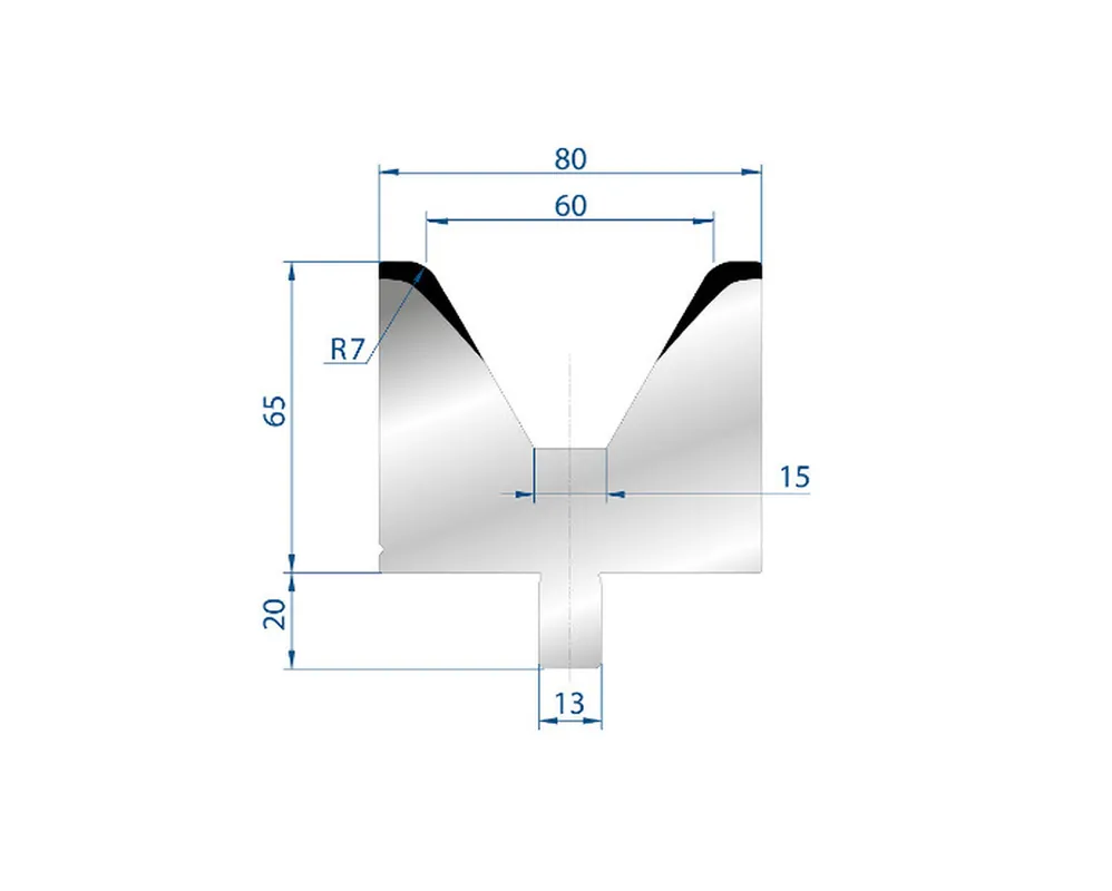 Part No. 3114 @ 500mm 60 Degree Single V Die