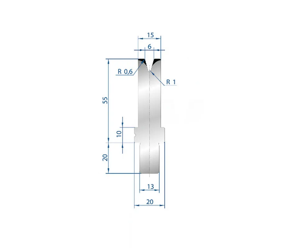Part No. 3115 @ 1000mm 30 Degree Single V Die