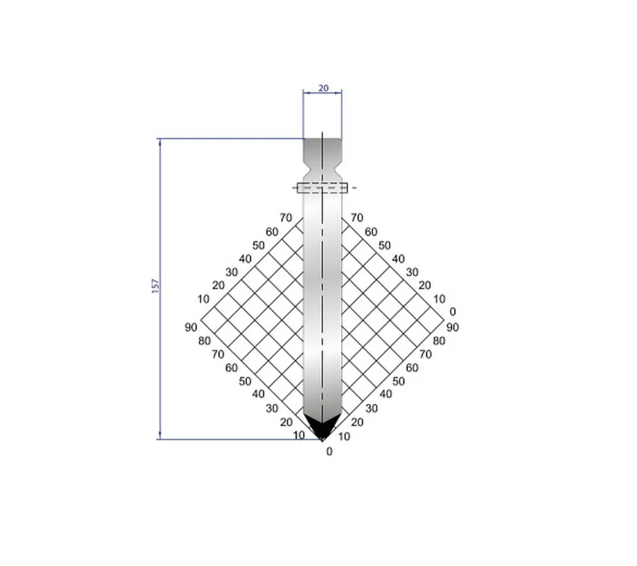 Part No. 1318 @ 200mm 60 Degree Straight Punch