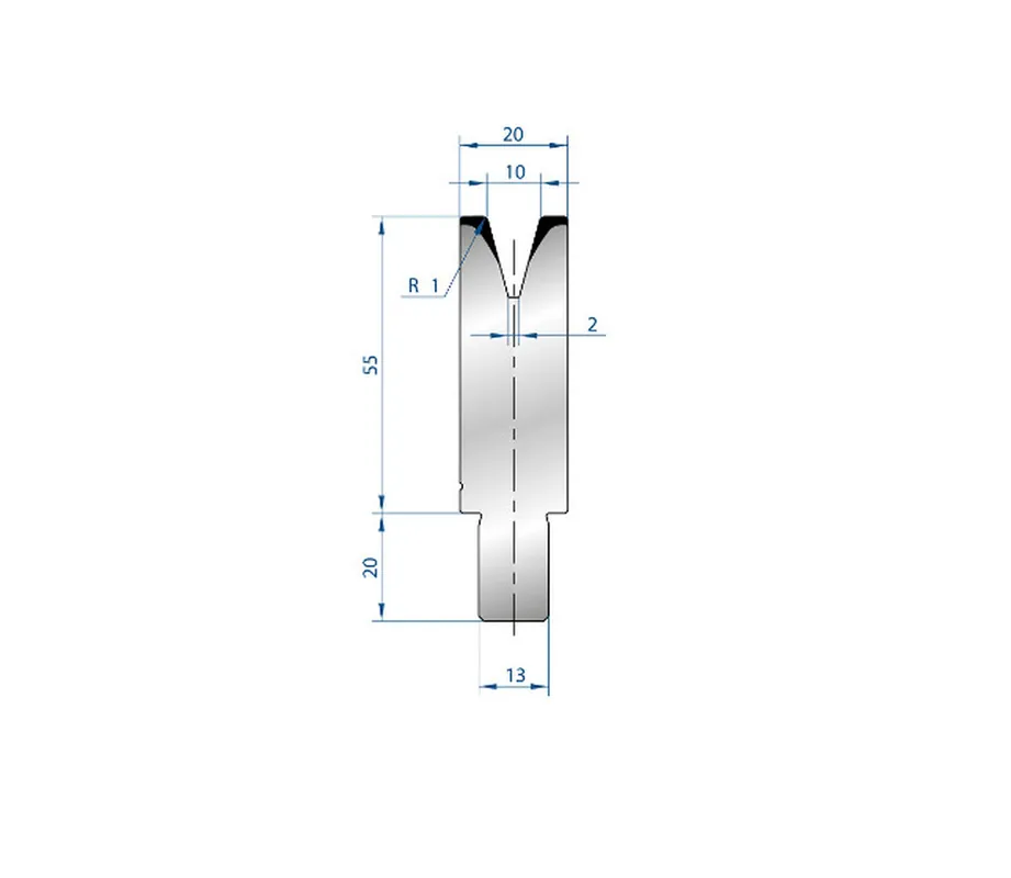 Part No. 3117 @ 100mm 30 Degree Single V Die