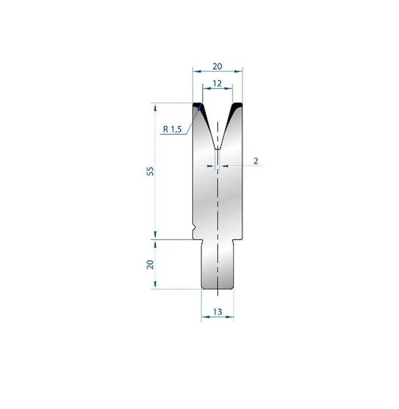 Part No. 3118 @ 500mm 30 Degree Single V Die