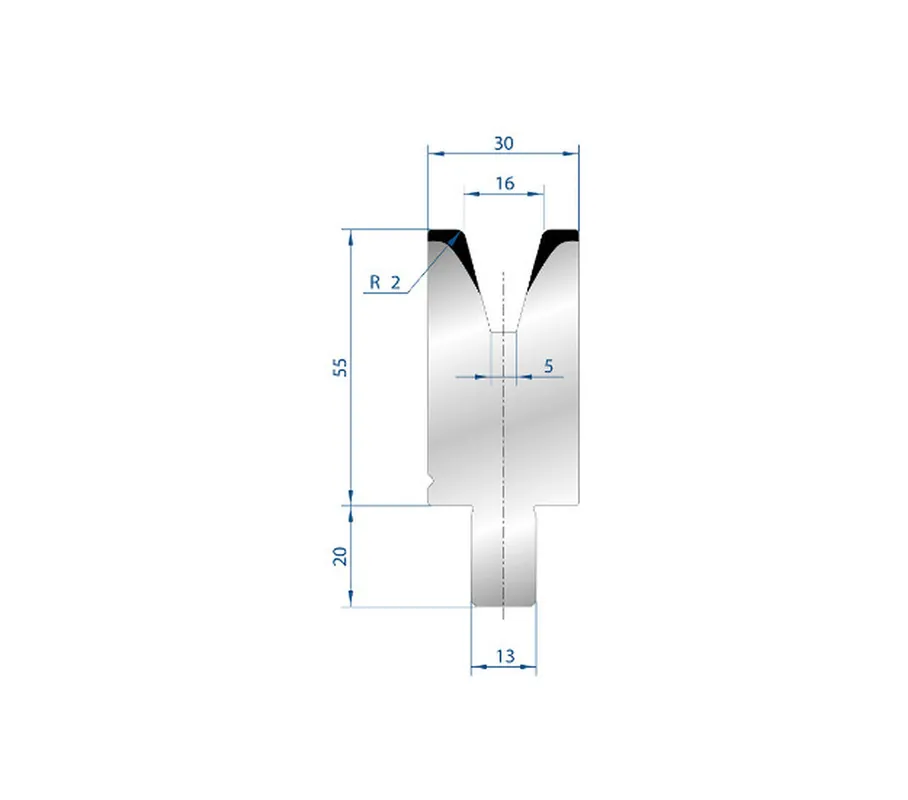 Part No. 3119 @ 1100mm 30 Degree Single V Die (Segmented)