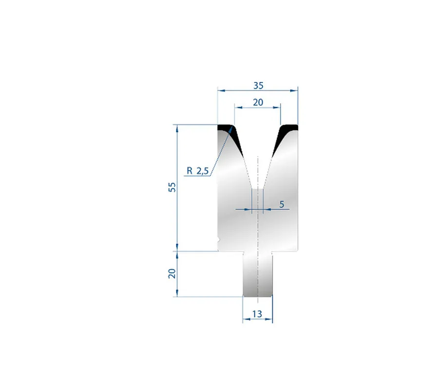 Part No. 3120 @ 100mm 30 Degree Single V Die