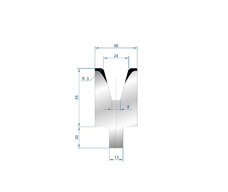 Part No. 3121 @ 1000mm 30 Degree Single V Die