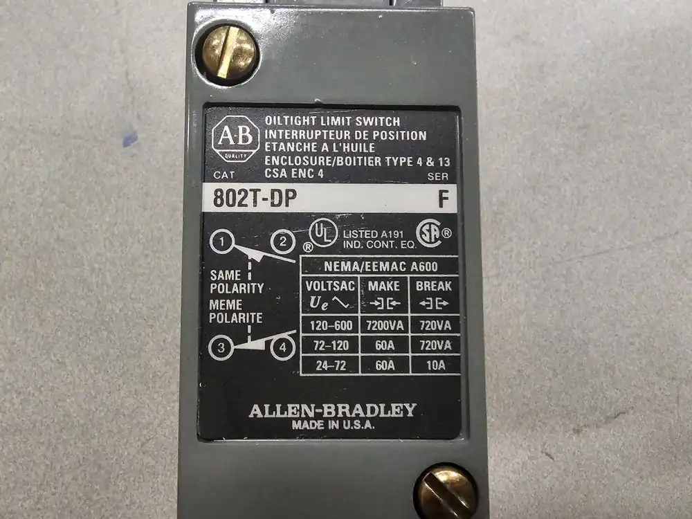 Oiltight Limit Switch 802T-DP