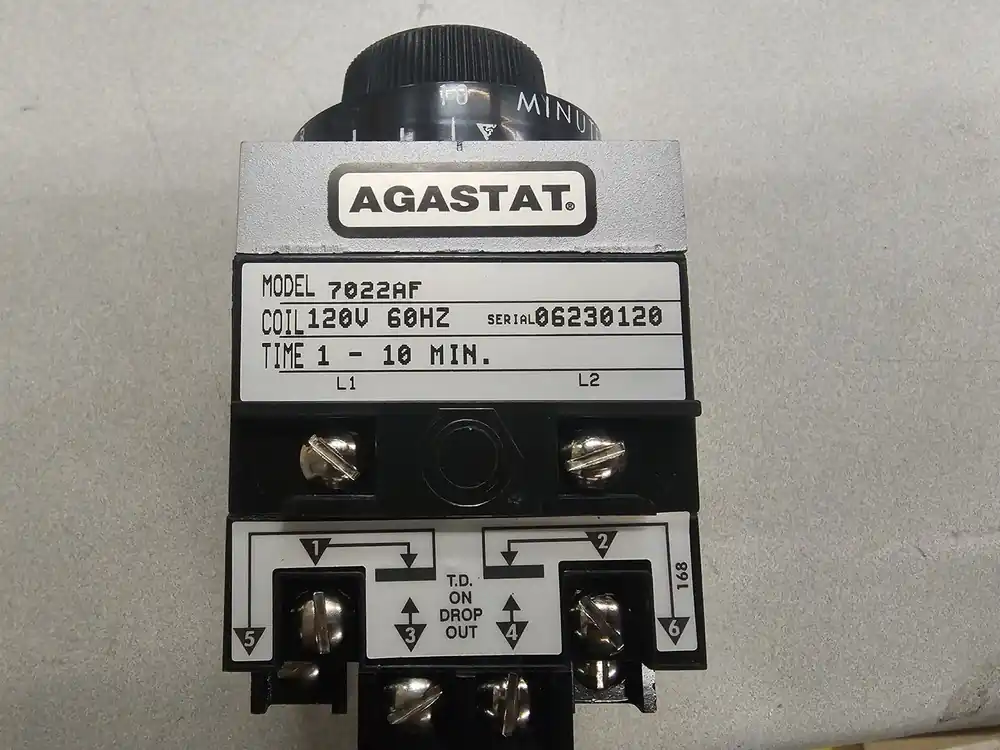 7022AF Time Delay Relay, 10 Amps, 120 VDC, 1-10 Min Range