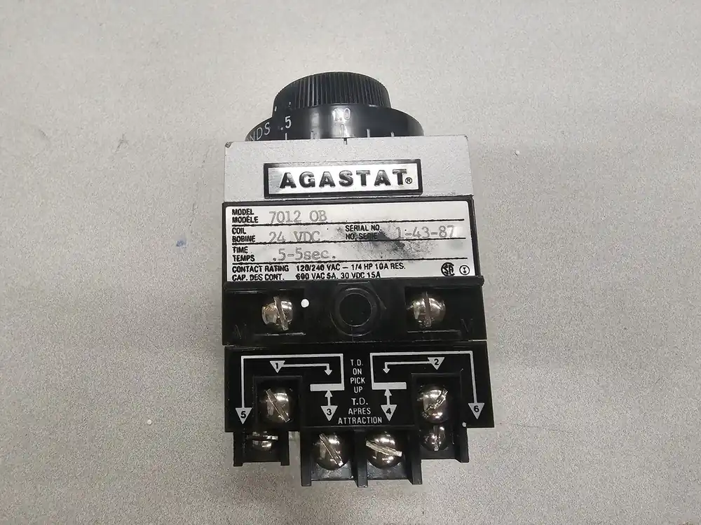 7012OB Time Delay Relay, 10 Amps, 24 VDC, 0.5-5 Sec Range