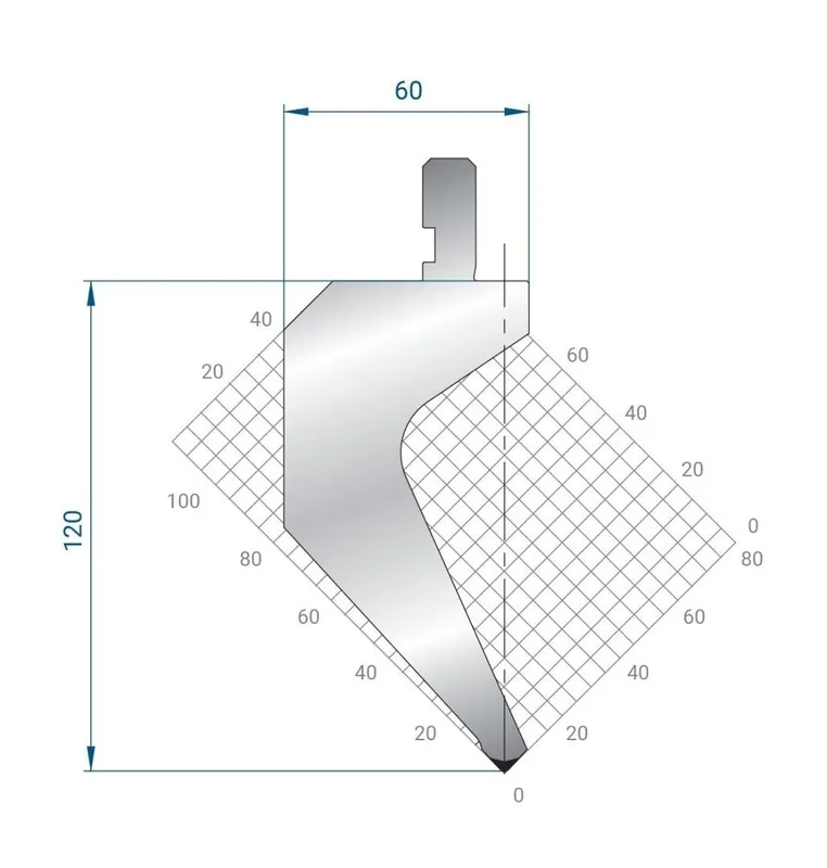 Part No. 1322 @ 415mm 85 Degree Gooseneck Punch