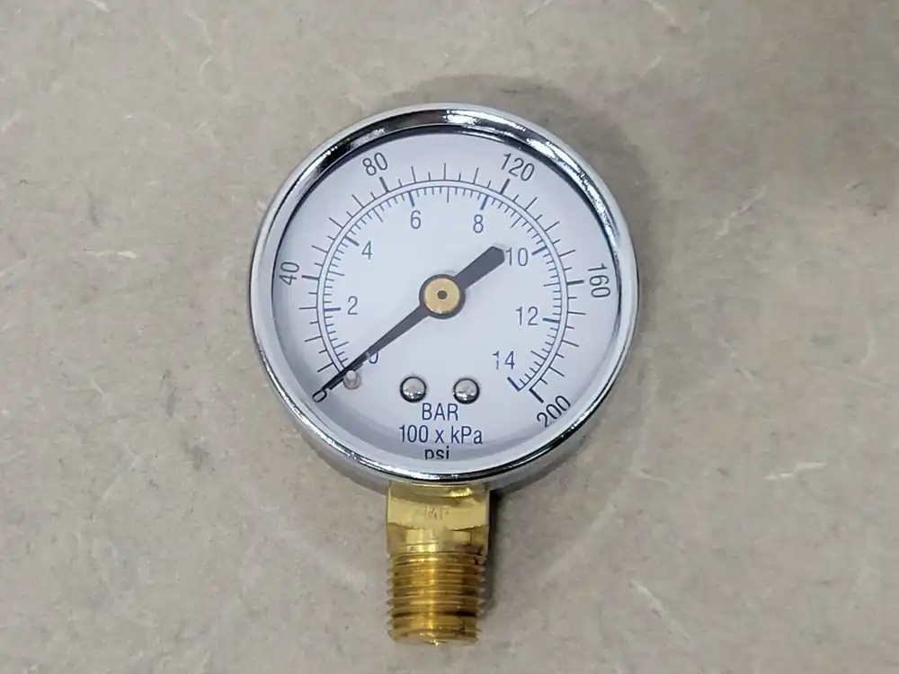 2" Pressure Gauge 200 PSI, 101D-204G, 1/4" NPT