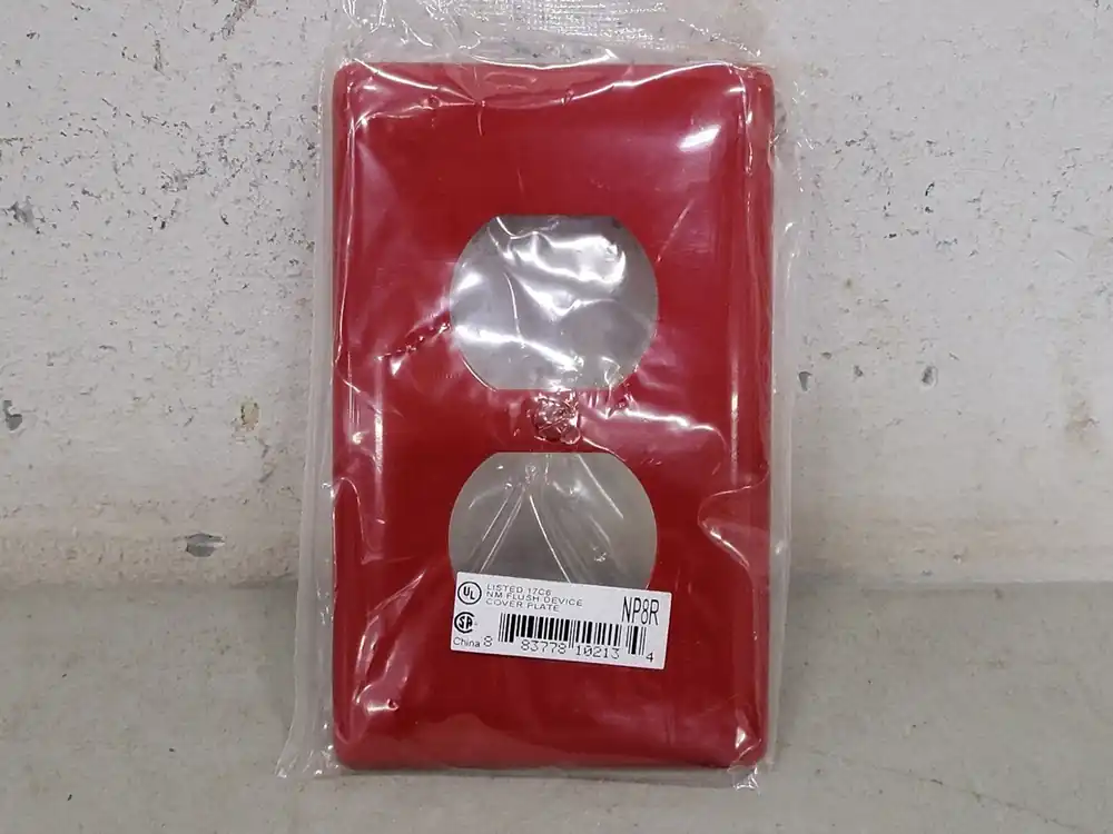 1-Gang Duplex Receptacle Wallplate Red NP8R (Box of 21)
