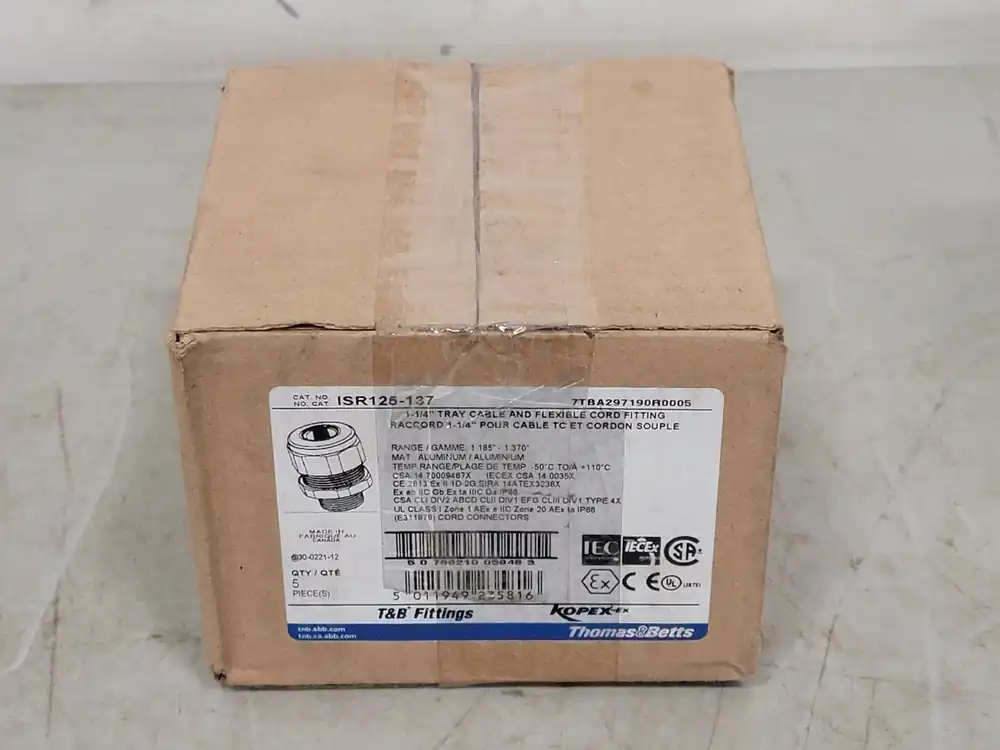 1-1/4" Tray Cable and Flexible Cord Fitting ISR125-137 (Box of 5)