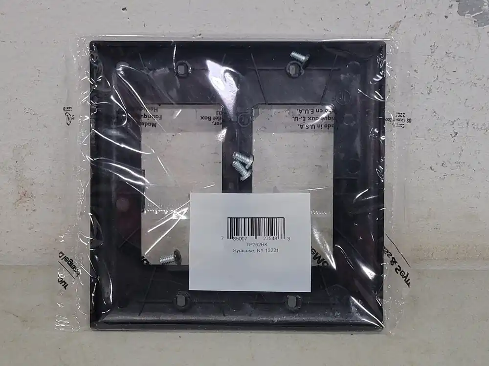 2-Gang Wall Plate TP262-BK, 2 Decorator, Black (Box of 22)