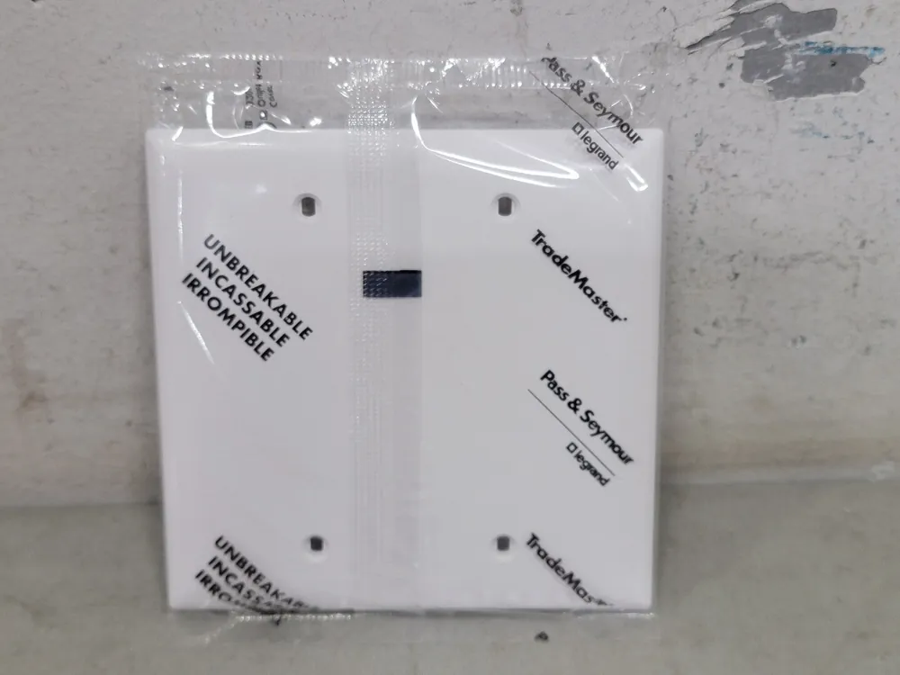 2-Gang Wall Plate TP23-W, Blank White (Box of 32)