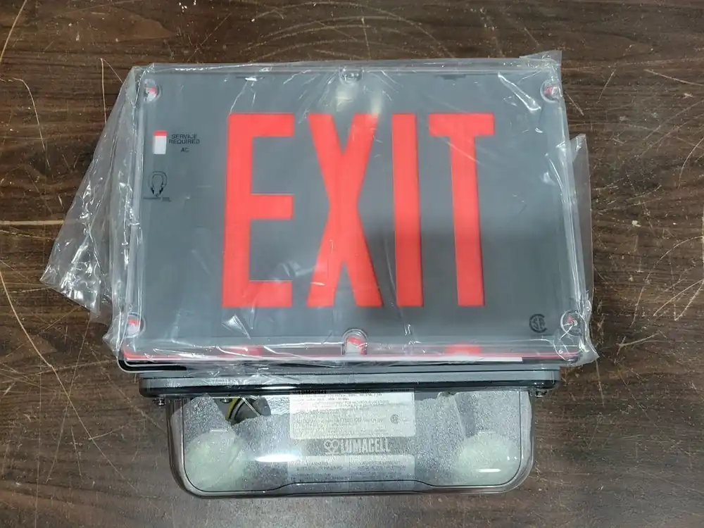 Exit Sign Hazardous Combo Unit, 6V