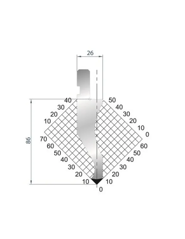 Part No. 1022 @ 805mm 88 Degree Double Gooseneck Punch (Segmented)