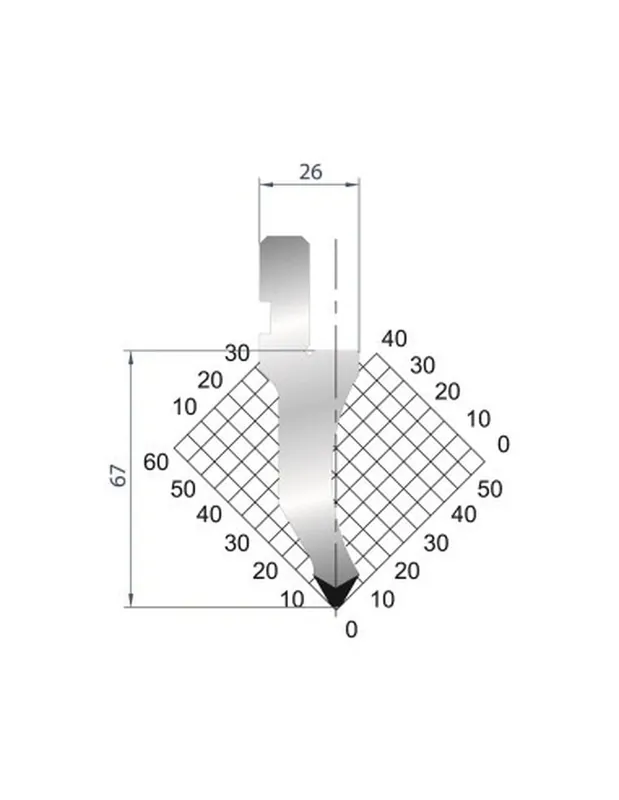 Part No. 1027 @ 415mm 60 Degree Straight Punch