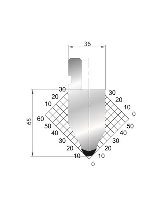 Part No. 1032 @ 415mm 60 Degree Thick Material Punch