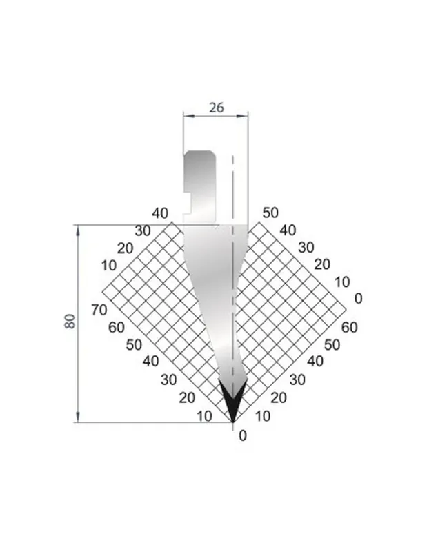 Part No. 1035 @ 835mm 35 Degree Straight Punch
