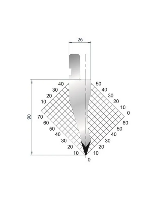 Part No. 1047 @ 835mm 35 Degree Straight Punch